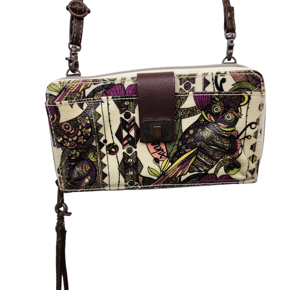 Sakroots Owl Print Wallet Wristlet Crossbody Purse